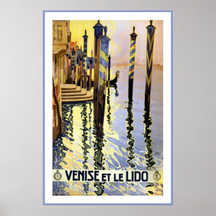 Venice Italy / Venise Et Le Lido Travel Poster