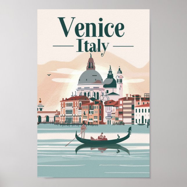 Venice Italy Vintage Famous Travel Place Poster (Front)