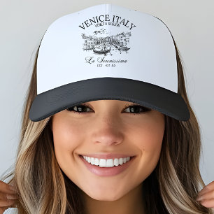 Venice Italy Vintage Old Landscape Trucker Hat