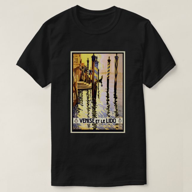 Venice Italy Vintage Retro Travel Poster T-Shirt (Design Front)