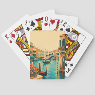 Venice Italy Vintage Travel Grand Canal Gondola Playing Cards