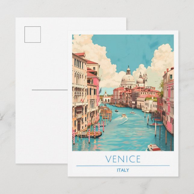 Venice Italy Vintage Travel  Postcard (Front/Back)