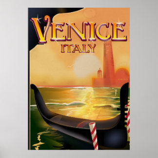 Venice, Italy vintage travel poster