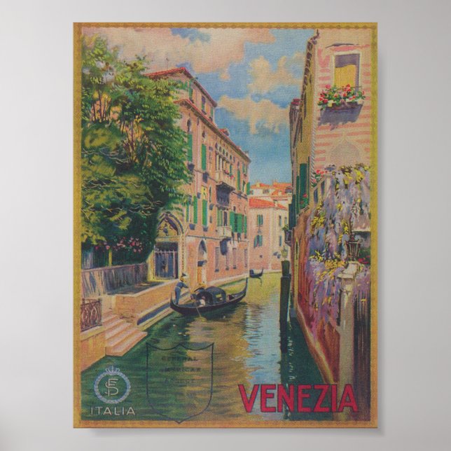 Venice Italy Vintage Travel Poster (Front)