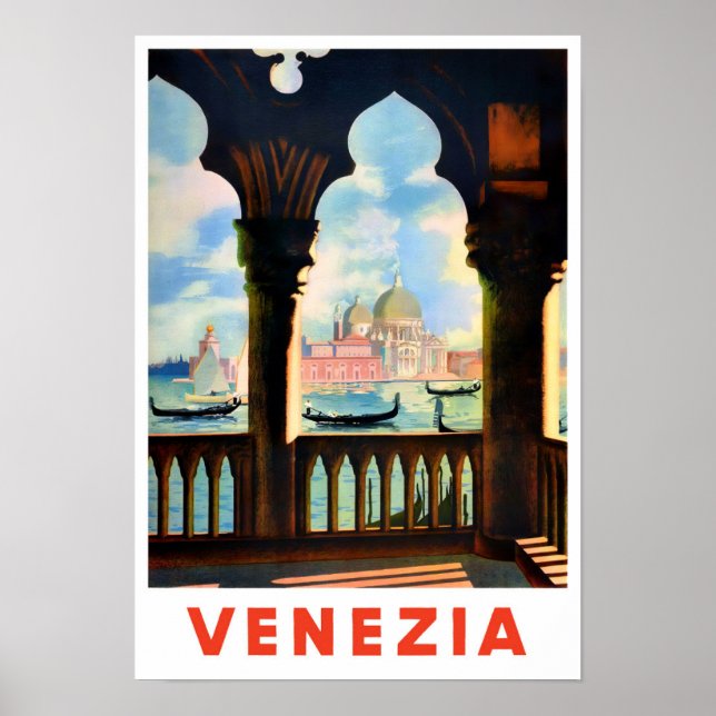 Venice Italy vintage travel Poster (Front)