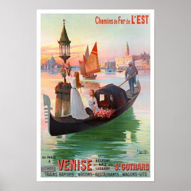 Venice Italy vintage travel Poster (Front)