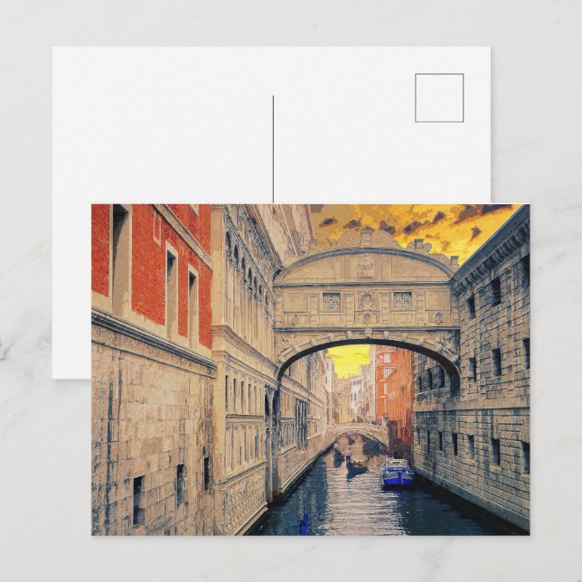 Venice Italy Waterway Gondola Building #12  Postcard (Front/Back)