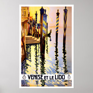 Venice Lido Italy vintage travel Poster