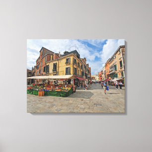 Venice market stalls view canvas print