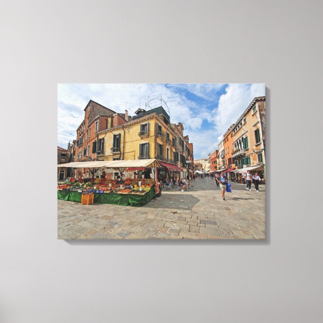 Venice market stalls view canvas print (Front)
