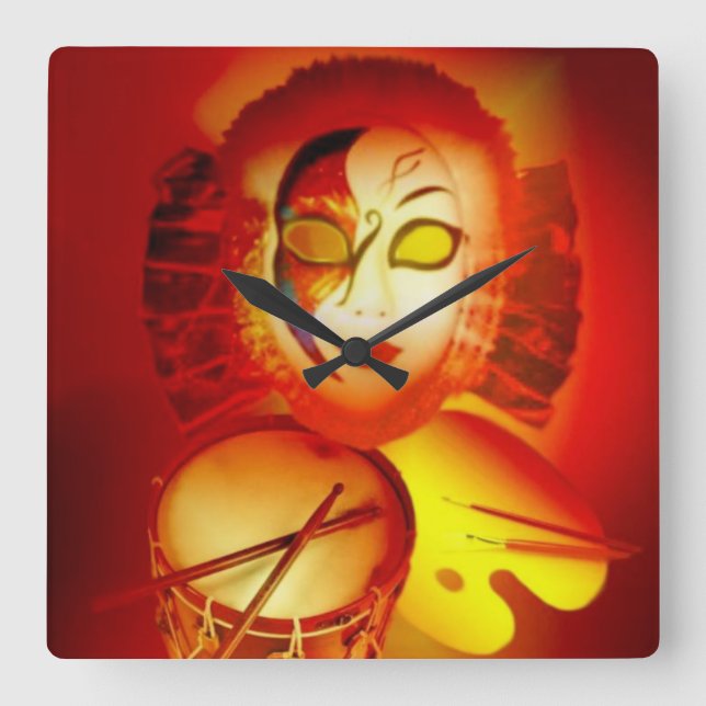 Venice Moon Drummer Wall Clock (Front)