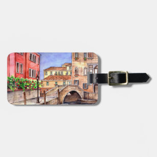 Venice - Pen & Wash Watercolor Luggage Tag
