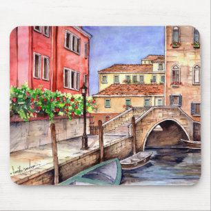 Venice - Pen & Wash Watercolor Mouse Mat