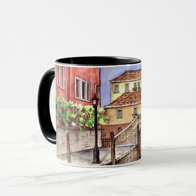 Venice - Pen & Wash Watercolor Mug (Front Left)