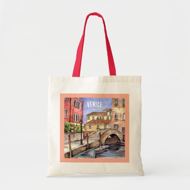 Venice - Pen & Wash Watercolor Tote Bag (Front)