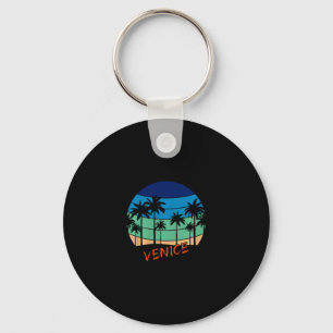 Venice Retro Vintage Sunset Beach Design Premium T Key Ring