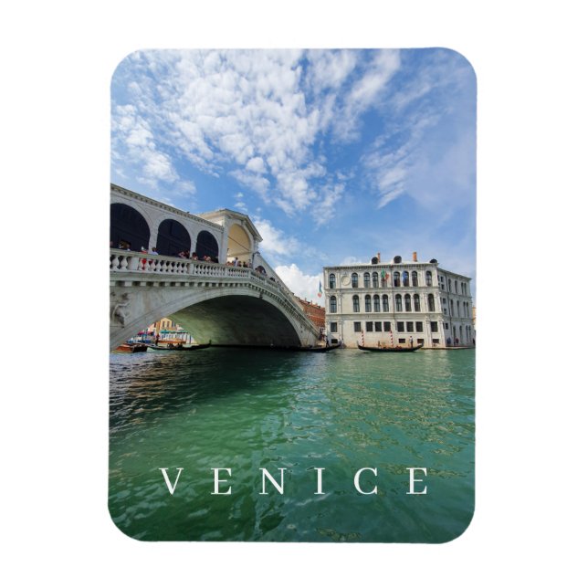 Venice Rialto Bridge view fridge magnet (Vertical)