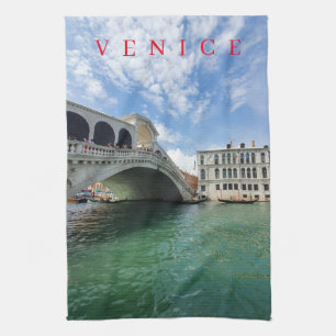 Venice Rialto Bridge view tea towel