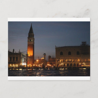 Venice San Macro Square at Night postcard
