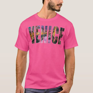 Venice Skyline Italy Urban Photography Font T-Shirt