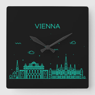 Venice skyline square wall clock