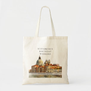 Venice Skyline Watercolor Birthday Weekend Tote Bag