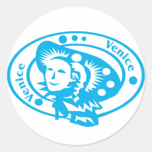 Venice Stamp Classic Round Sticker