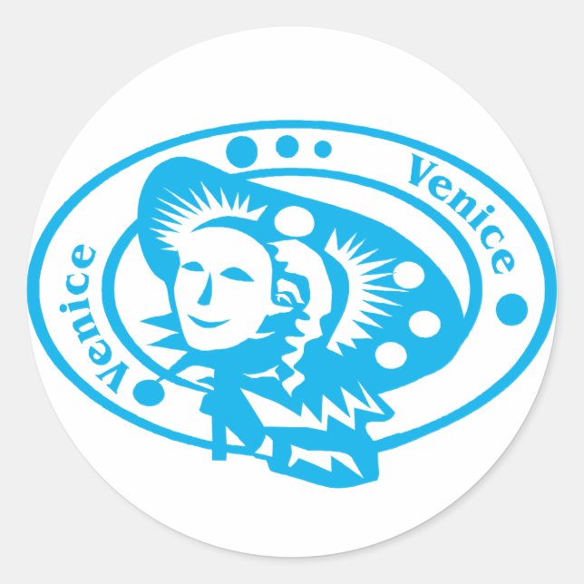 Venice Stamp Classic Round Sticker (Front)