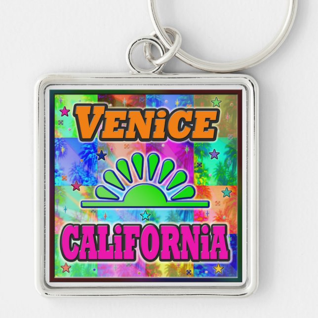 Venice Sun & Palms Keychain (Front)
