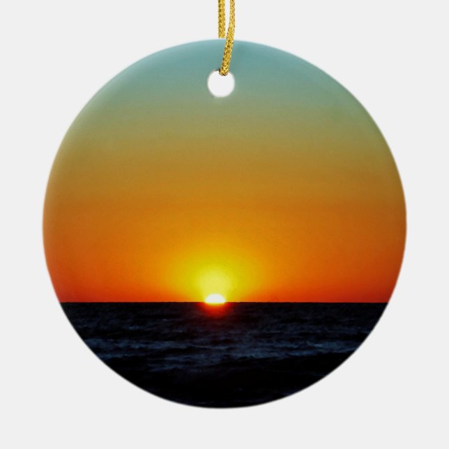 Venice Sunset Ceramic Tree Decoration (Front)