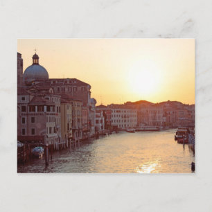 Venice,Sunset on the canal grande Postcard