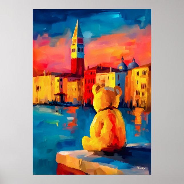 Venice Teddy Fauvist Sunset Canal Print (Front)