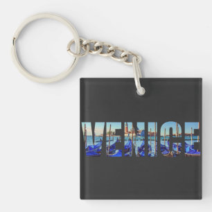 Venice text and Vanice landscape Key Ring