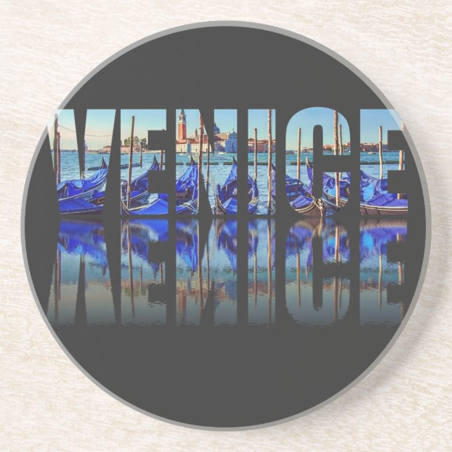 Venice text with reflection coaster (Front)