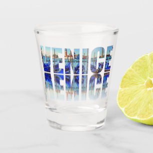 Venice text with reflection glass