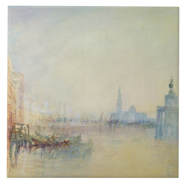 Venice, The Mouth of the Grand Canal, c.1840 (w/c Tile (Front)