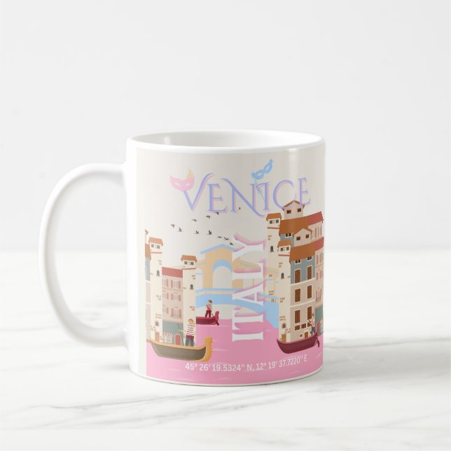 Venice Travel Art, Italy, Travel Art Coffee Mug (Left)