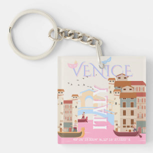 Venice Travel Art, Italy, Travel Art Key Ring