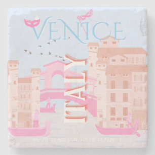 Venice Travel Art, Italy, Travel Art Stone Coaster