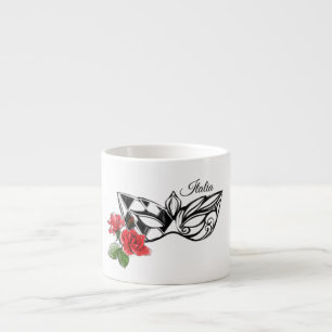 *~* Venice Venetian Mask and Rose Italy Italia Espresso Cup