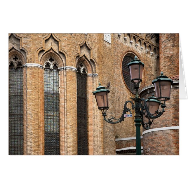 Venice, Veneto, Italy - A lamp post is standing (Front Horizontal)