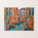 Venice Veneto Italy scenic summer photo Jigsaw Puzzle<br><div class="desc">Enjoy colors from Italy! A beautiful Venice travel photography from Tom Podmore on this bright jigsaw puzzle will make a relaxing and joyfull game for your family,  couple and friends time,  and a delicious decoration for your home. Boats in flooded historic city,  dreamy atmosphere and unique colors.</div>