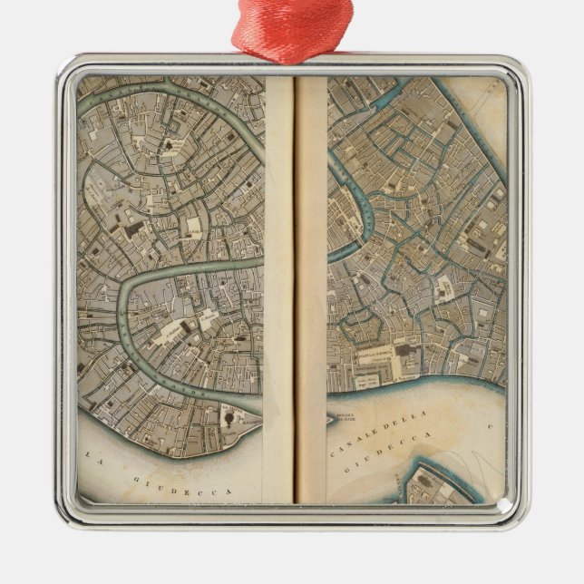 Venice Venezia Venedig Metal Tree Decoration (Front)