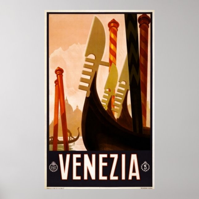 Venice, Venezia Vintage Travel Poster (Front)