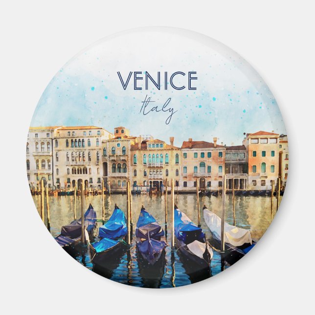 VENICE VENEZIA watercolor - Italy Travel souvenir Magnet (Front)