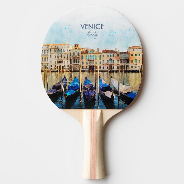 VENICE VENEZIA watercolor - Italy Travel souvenir  Ping Pong Paddle (Front)