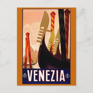 "Venice" Vintage Italian Travel Poster Postcard