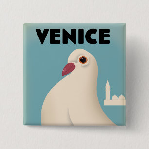 Venice Vintage style travel poster Mouse Pad Bever 15 Cm Square Badge