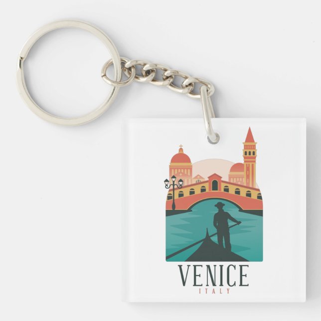 Venice Vintage Travel   Key Ring (Front)