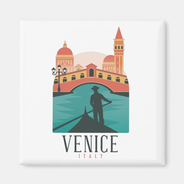 Venice Vintage Travel Magnet (Front)